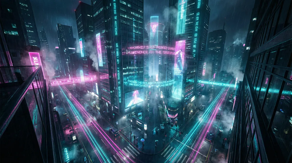《朋友的未婚妻》BD高清 竖屏短剧平台首页背景 - 赛博朋克都市夜景